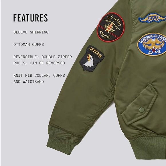 Boy's ALPHA INDUSTRIES Olive Green MA-1 Military AIR FORCE Flight JACKET S - Picture 7 of 9